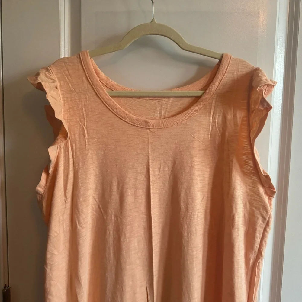Universal Thread | Women's Cotton Ruffle Tank Dress Coral Size 2X - Picture 7 of 12